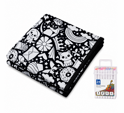 CozyCanvas Washable Coloring Blanket